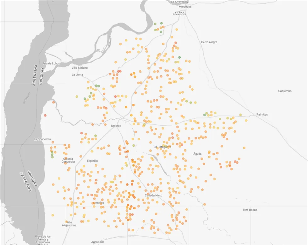 Mapa territorial de lotes